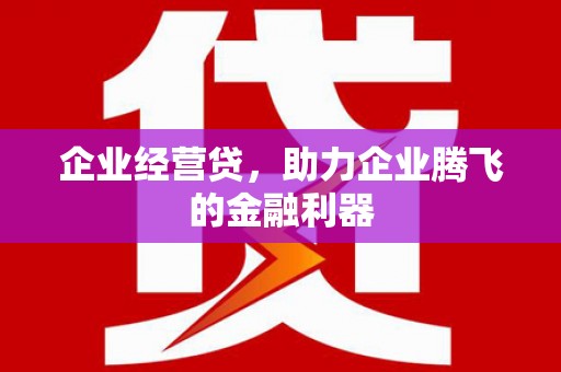 阿鲁科尔沁旗企业经营贷，助力企业腾飞的金融利器